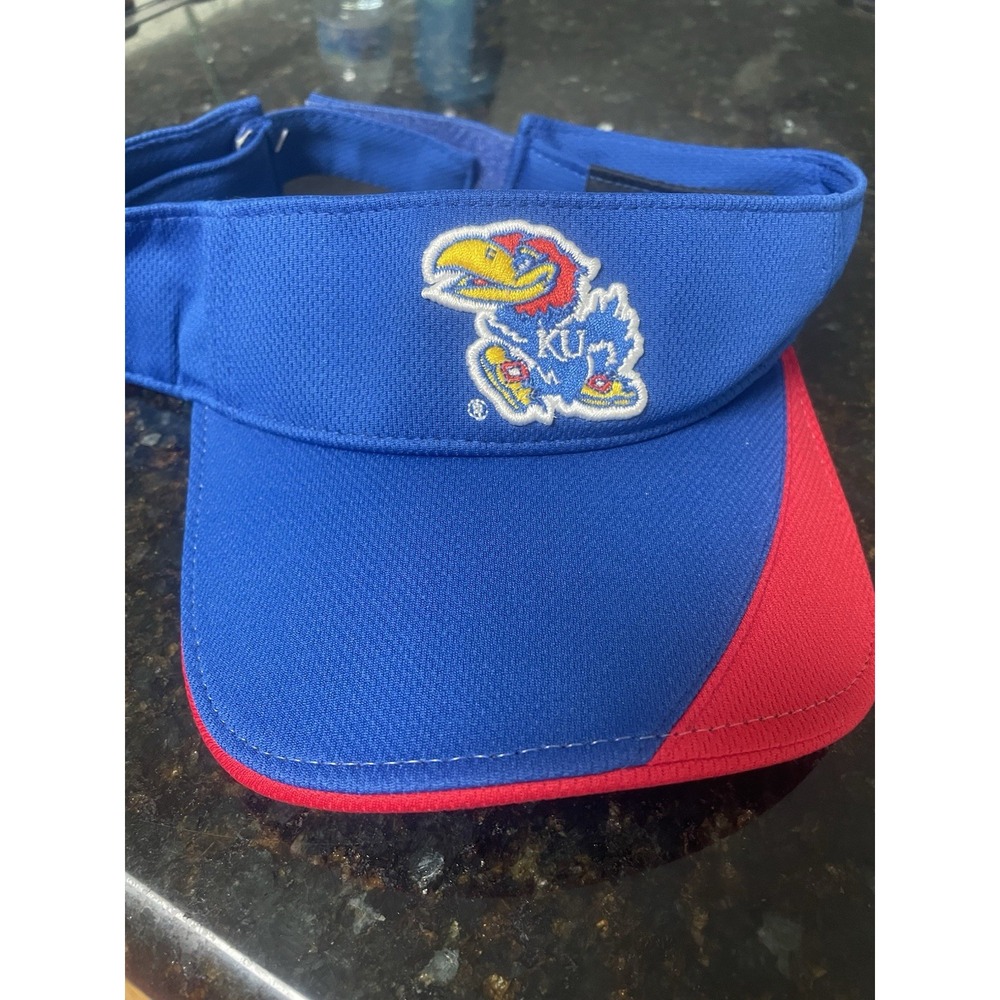 Kansas Jayhawks Visor Hat Adjustable Blue KU College NCAA Strapback OC Sports